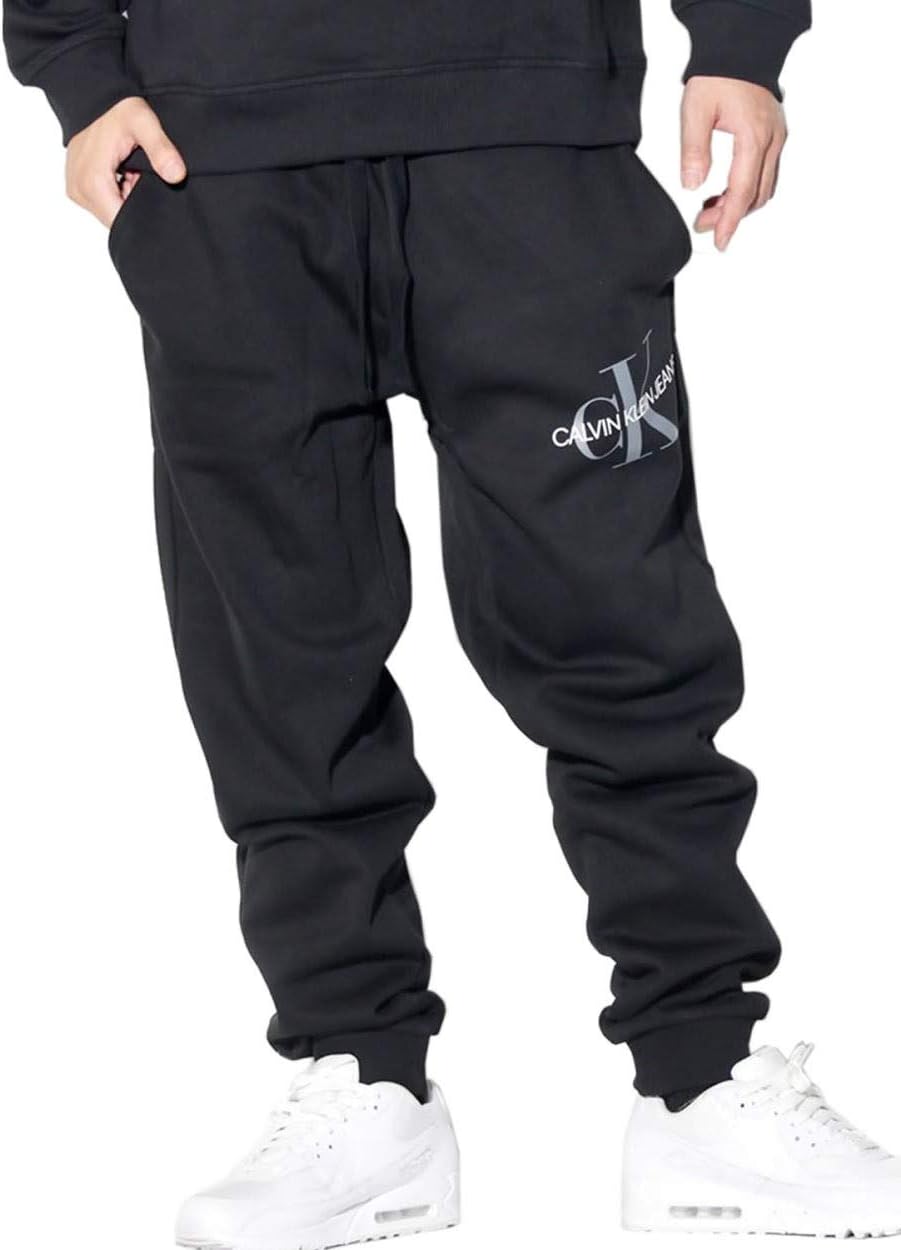 大人気 Calvin Klein【L】 メンズ定番ロゴ入り厚手スウェットパンツ